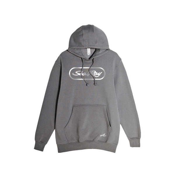 Emblem Hoodie Product Image on white background