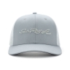 Image of a gray cap with white mesh back and white Sea Ray logo on front