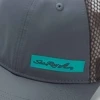 Image of a gray cap with gray mesh back and blue Sea Ray logo on front