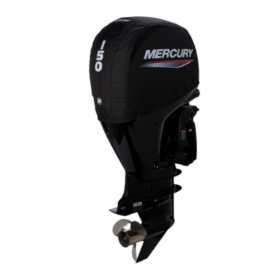 Black Mercury Breathable Engine Cover - 150HP 4 Stroke Front Product Image on white background