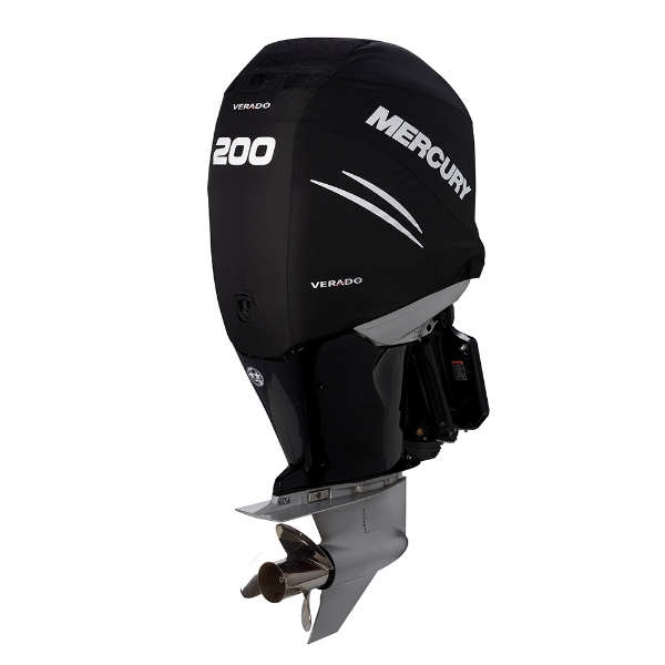 Black Mercury Breathable Engine Cover - 200HP Verado 6cyl Product Image on white background