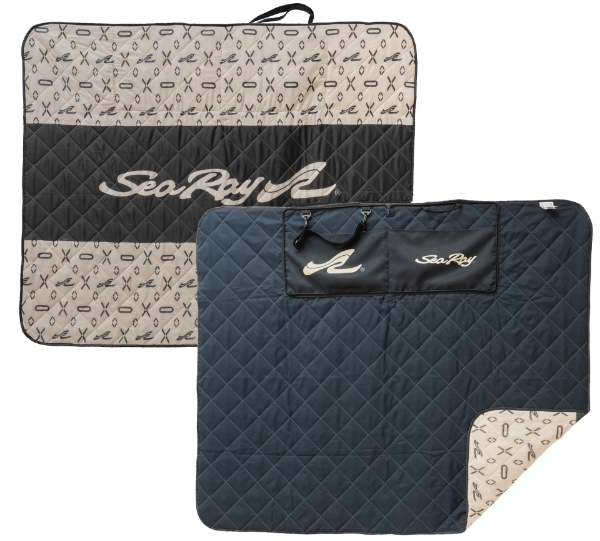 Image of the Sea Ray Travel Blanket with white Sea Ray logo