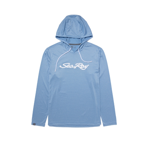 Image of the Sightseer Hooded Long Sleeve with white Sea Ray logo on the front