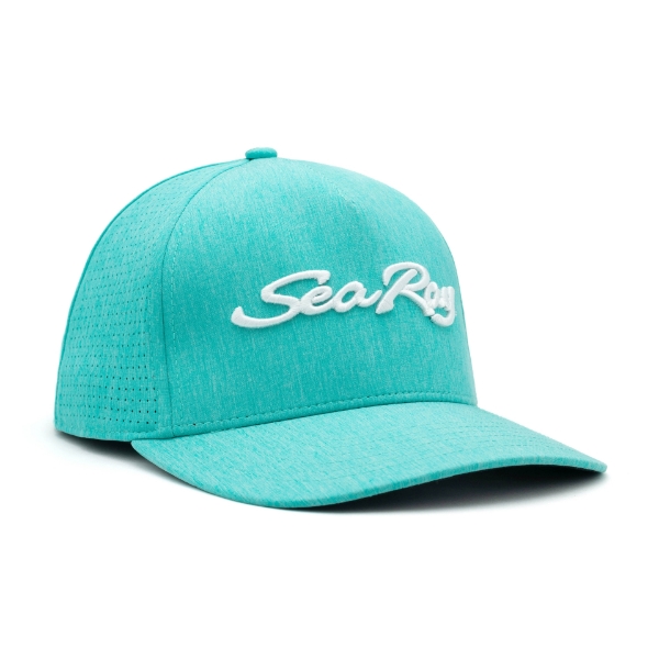 Teal baseball cap with "Sea Ray" embroidered in white on the front.