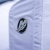 Image of the white Mercury Breathable Engine Cover - 175-225hp, 3.4L V6 2018-2024 with black Mercury logo