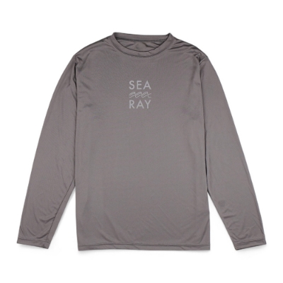 Sea Ray Performance Long Sleeve in Sport Graphite with front Sea Ray logo