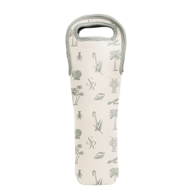 Sea Ray Nautical Wine Tote – Insulated Neoprene Single-Bottle Carrier with Coastal Print