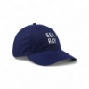 Navy blue Sea Ray hat shown at a right‑side three‑quarter angle with white embroidered front lettering.