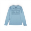 Make Waves Performance Shirt in light blue featuring large Sea Ray ‘Making Waves’ and wave graphics across the back.