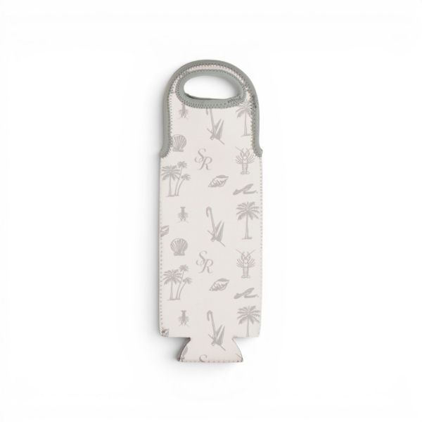 Nautical Wine Tote showing nautical illustrations printed