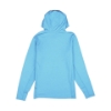 Back of hooded performance shirt